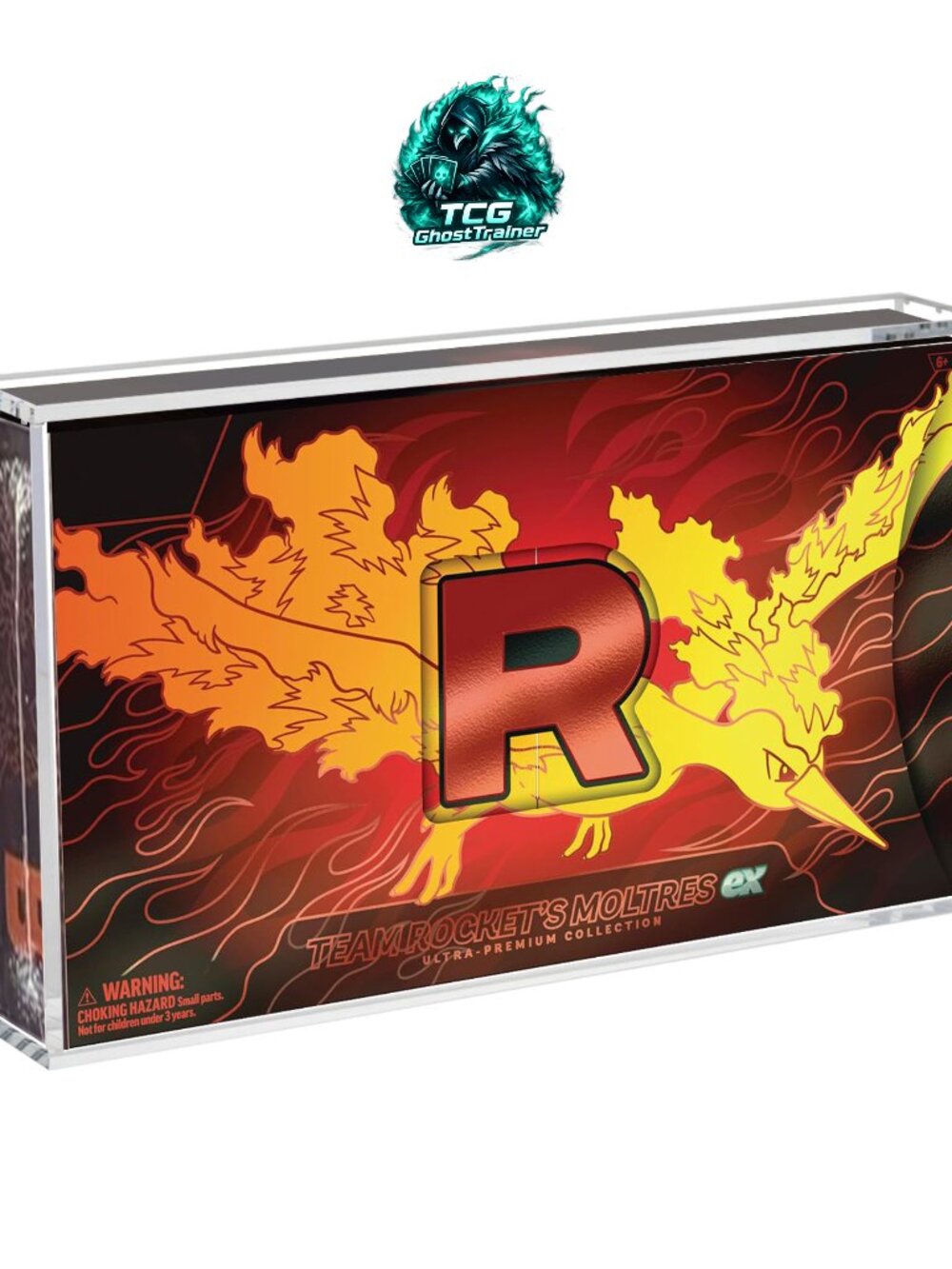 Acrylic Case with Magnetic Lid for Pokemon Team Rocket's Moltres UPC
